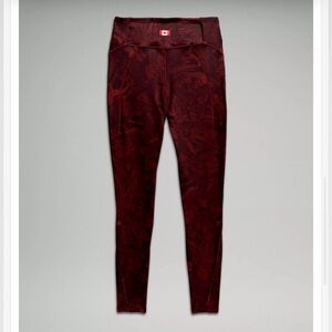 Lululemon Team Canada Chase the Chill HR Tights 28"  Metamorphosis Red